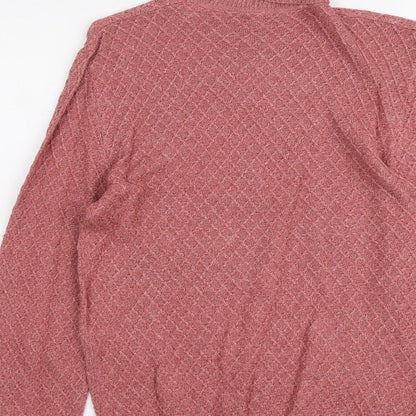 Bobby Jones Womens Pink Roll Neck Acrylic Pullover Jumper Size M
