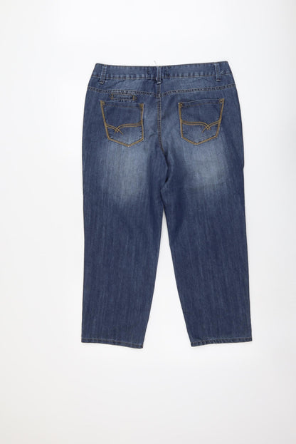 Authentic Denim Womens Blue Cotton Straight Jeans Size 10 L23 in Regular Button