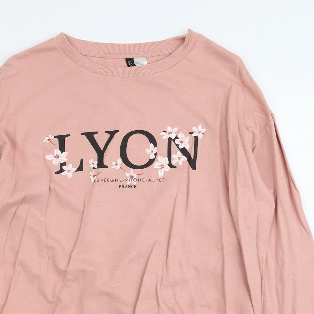 H&M Womens Pink Cotton Pullover Sweatshirt Size M Pullover - Lyon