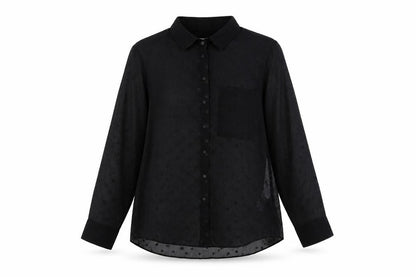 Womens UK Size L Stradivarius Black Basic Button-Up