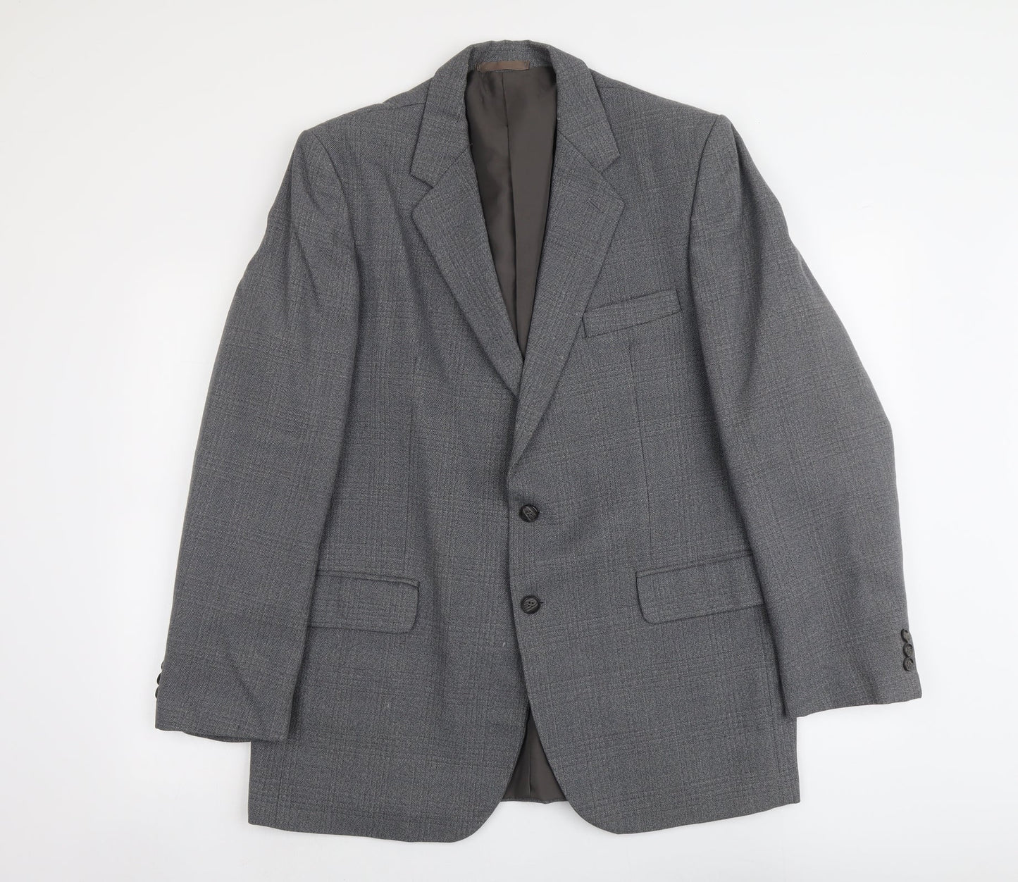 Mens UK Size L Trevira Regular Grey Suit Jacket