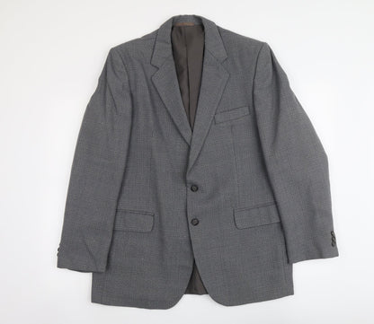 Mens UK Size L Trevira Regular Grey Suit Jacket