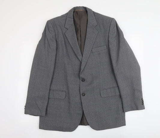Mens UK Size L Trevira Regular Grey Suit Jacket