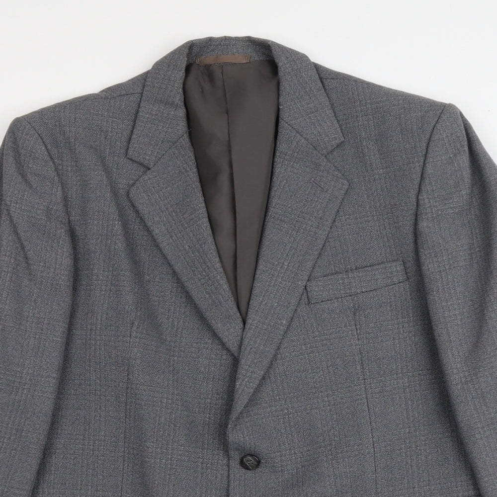 Mens UK Size L Trevira Regular Grey Suit Jacket