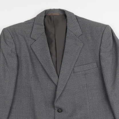 Mens UK Size L Trevira Regular Grey Suit Jacket