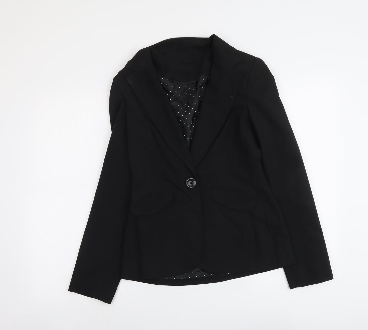 Dorothy Perkins Womens Black Polyester Jacket Blazer Size 8