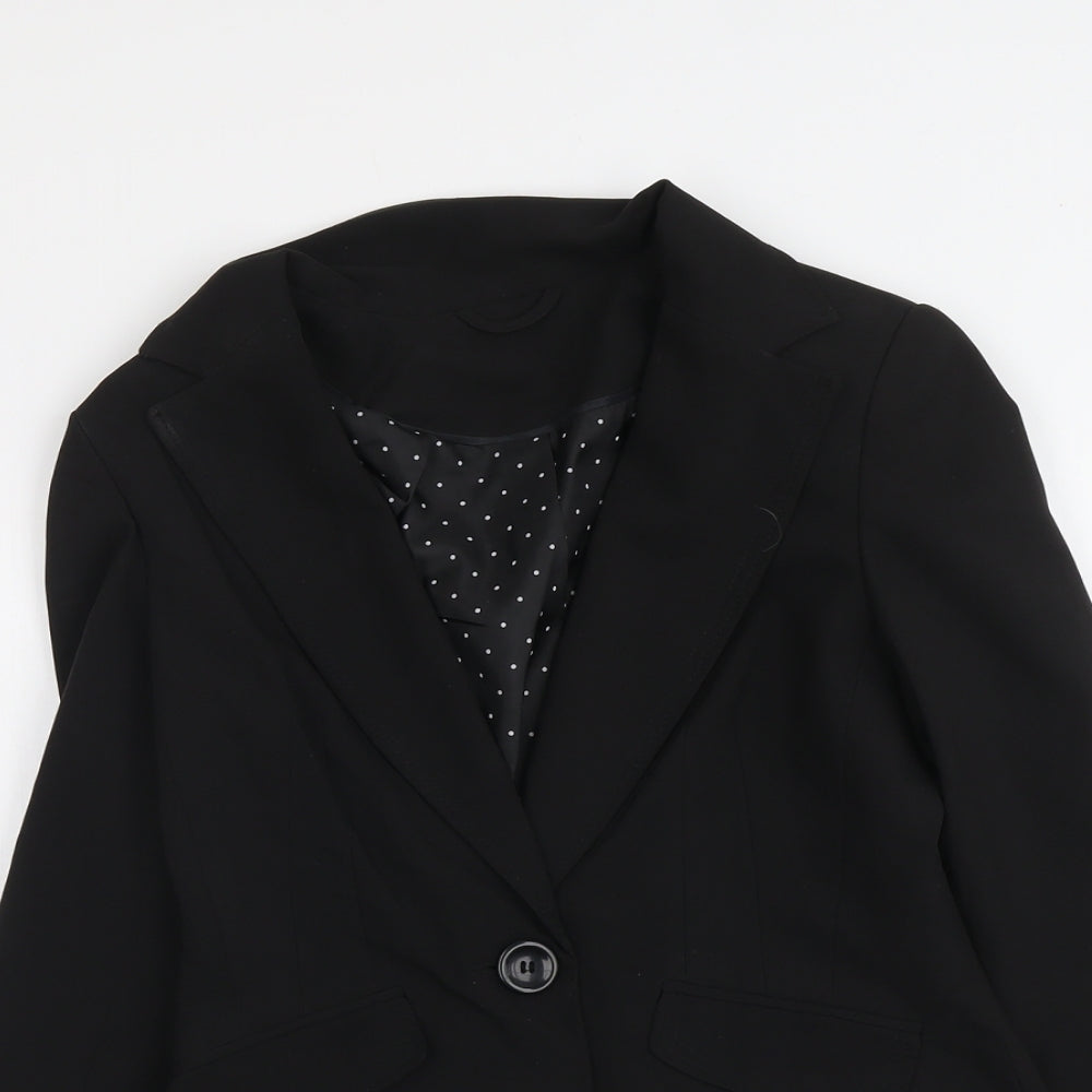 Dorothy Perkins Womens Black Polyester Jacket Blazer Size 8