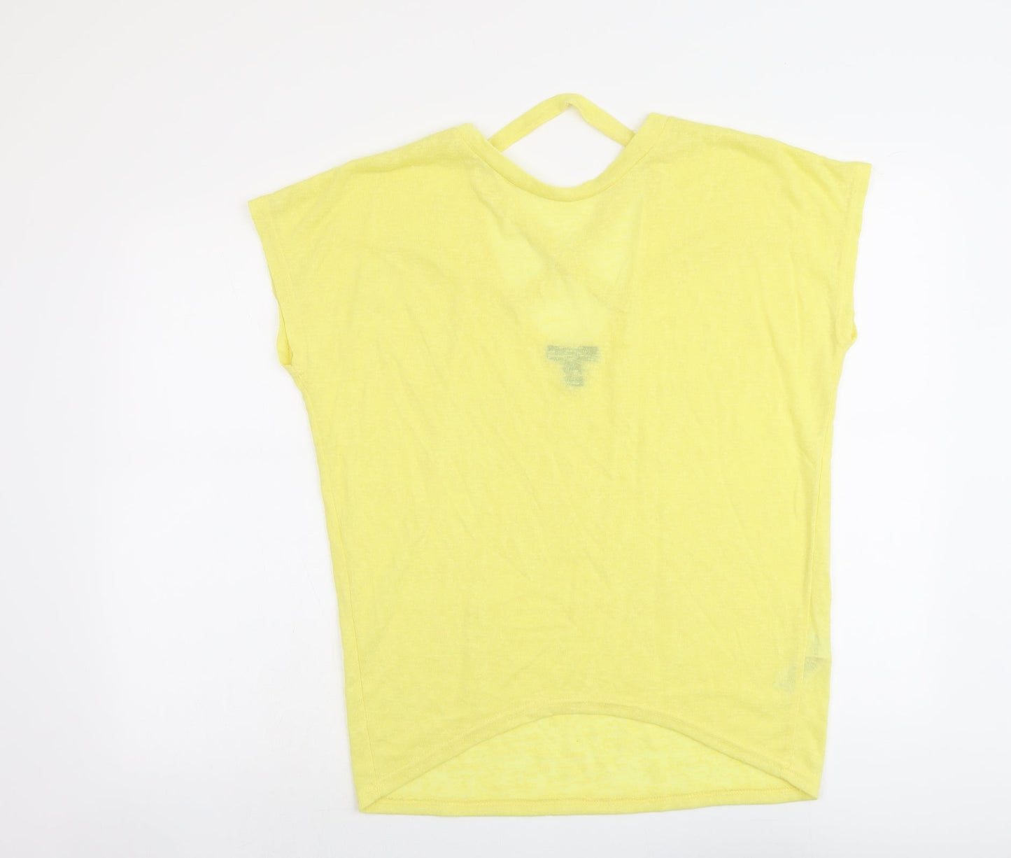Womens UK Size M New Look Yellow Basic T-Shirt