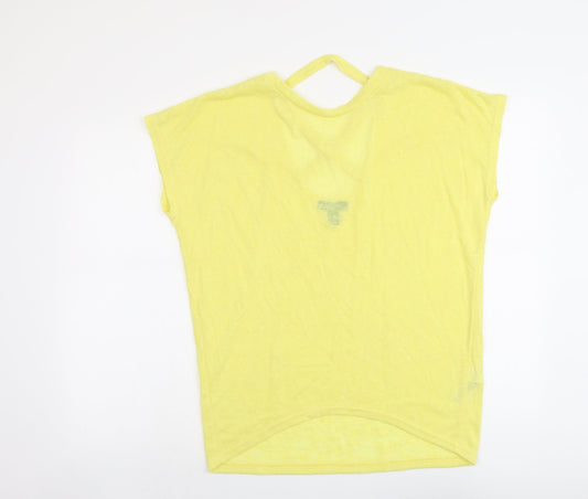 Womens UK Size M New Look Yellow Basic T-Shirt