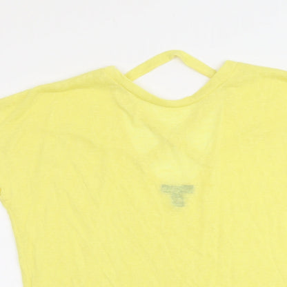 Womens UK Size M New Look Yellow Basic T-Shirt