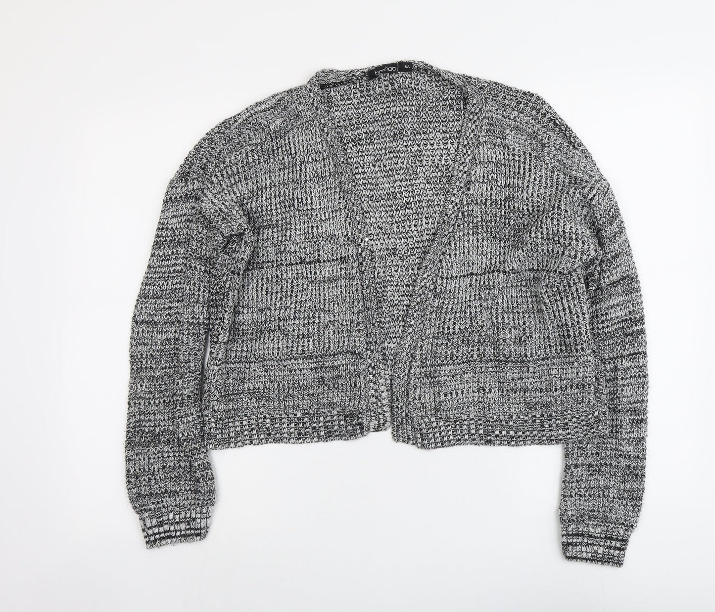 Boohoo Womens Grey V-Neck Acrylic Cardigan Jumper Size M