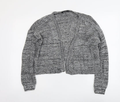 Boohoo Womens Grey V-Neck Acrylic Cardigan Jumper Size M
