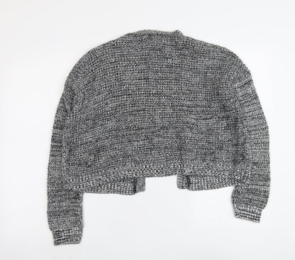 Boohoo Womens Grey V-Neck Acrylic Cardigan Jumper Size M