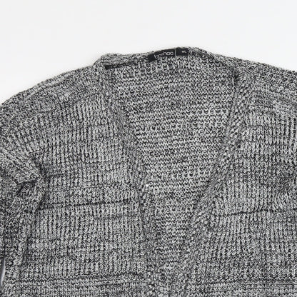 Boohoo Womens Grey V-Neck Acrylic Cardigan Jumper Size M