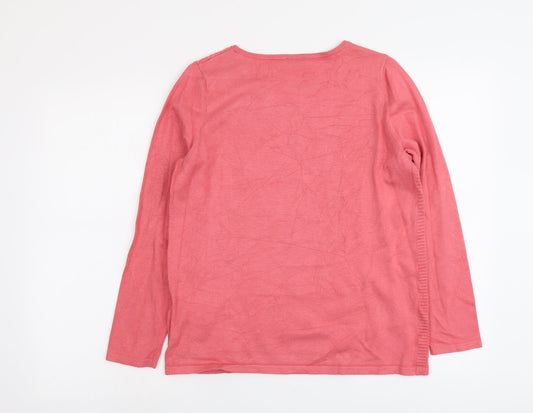 Gerry Weber Womens Pink Round Neck Viscose Pullover Jumper Size 8
