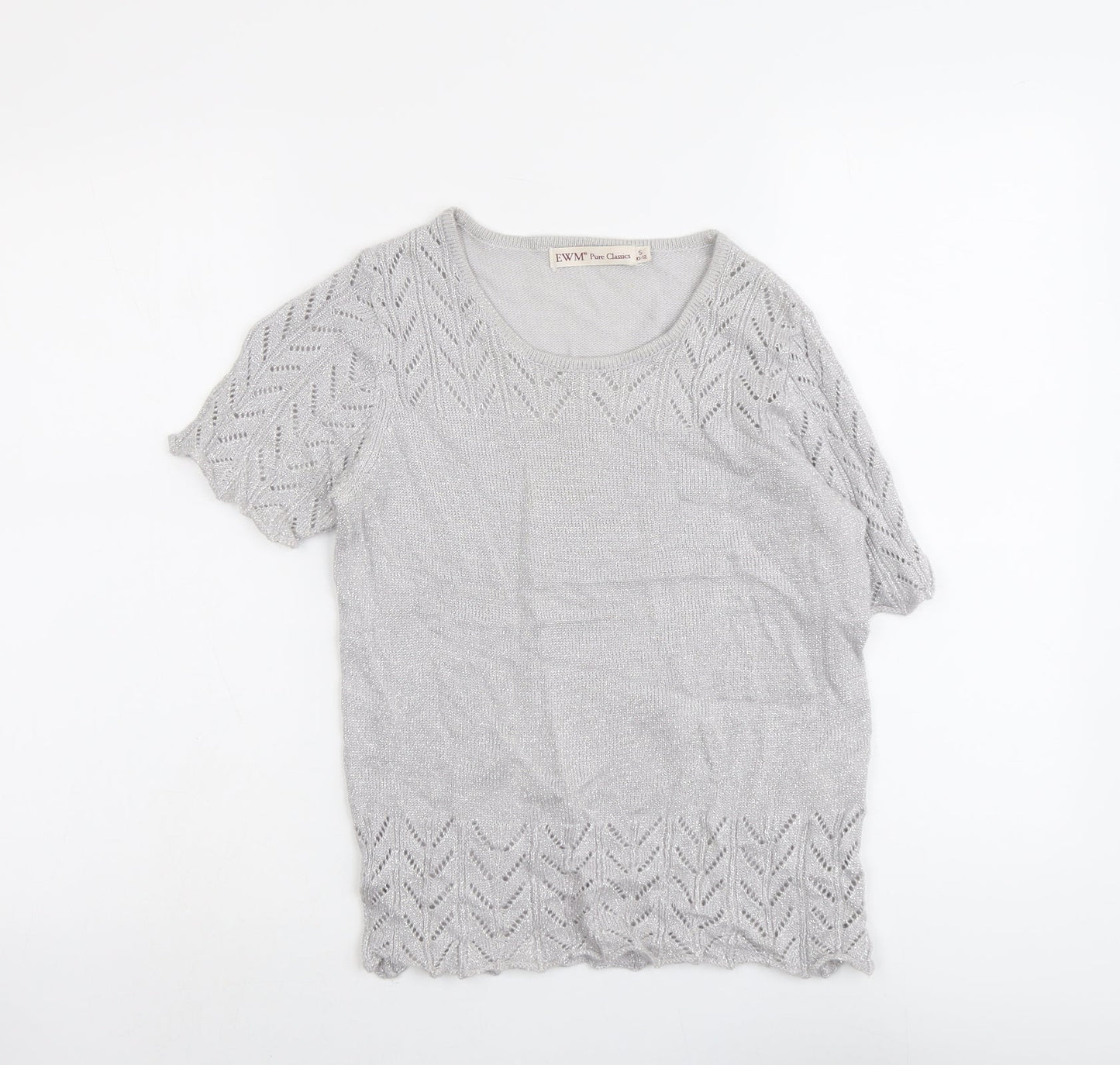 Womens UK Size S EWM Silver Pullover Jumper