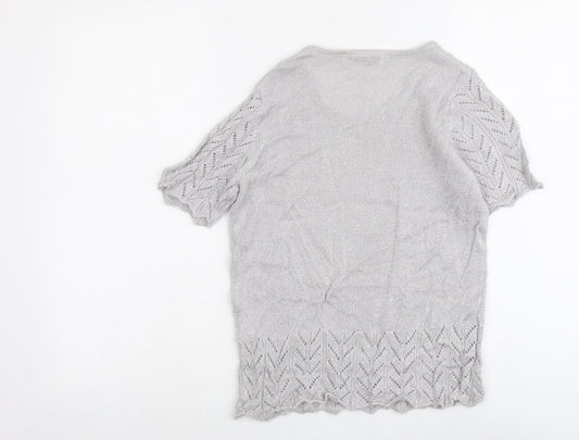 Womens UK Size S EWM Silver Pullover Jumper
