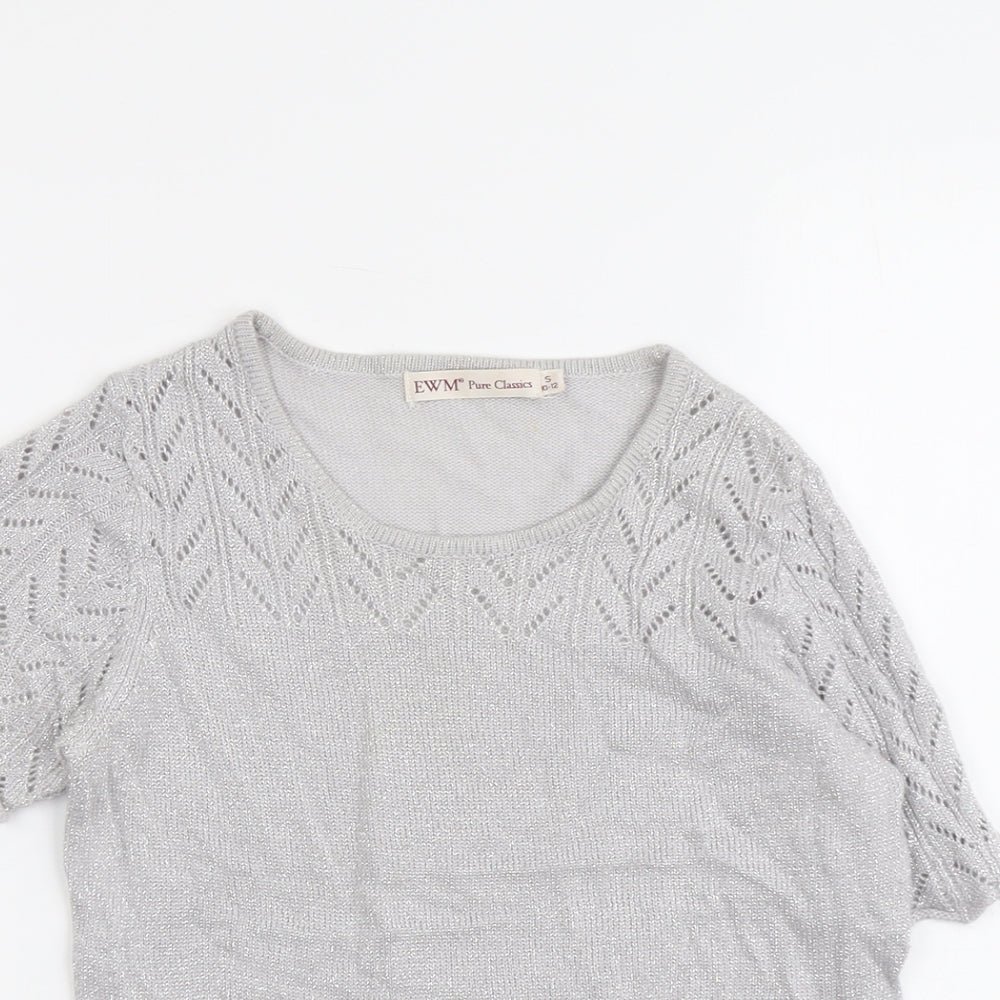 Womens UK Size S EWM Silver Pullover Jumper