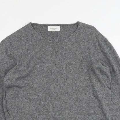 Nowadays Womens Grey Round Neck Cotton Pullover Jumper Size S