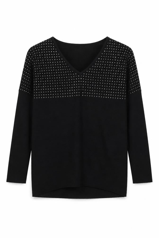 Womens UK Size S Quiz Black Pullover Jumper