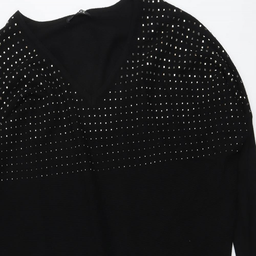 Womens UK Size S Quiz Black Pullover Jumper