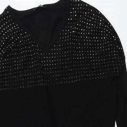Womens UK Size S Quiz Black Pullover Jumper