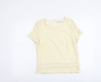 Womens UK Size 10 Marks and Spencer Ivory Basic T-Shirt