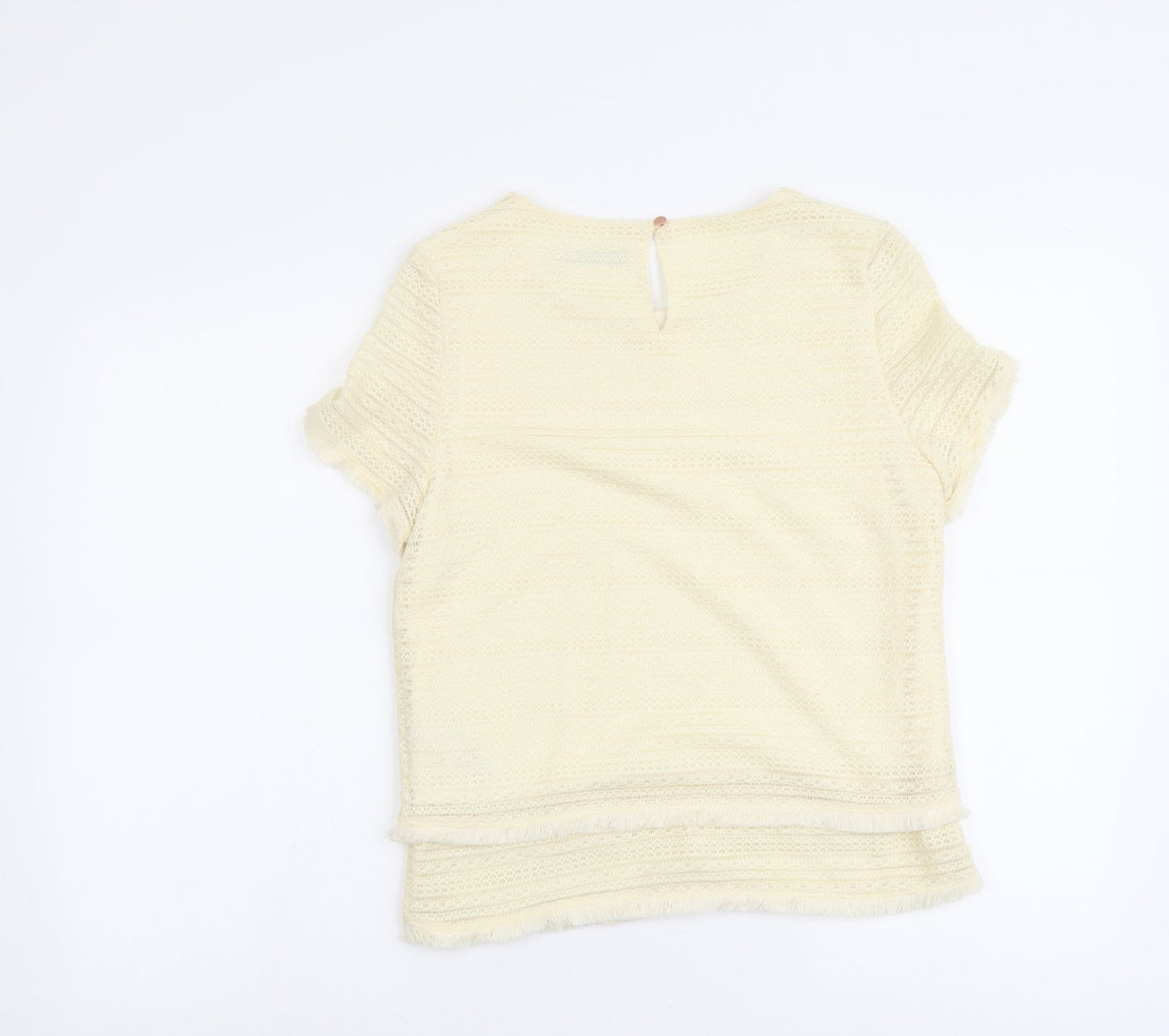 Womens UK Size 10 Marks and Spencer Ivory Basic T-Shirt