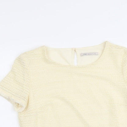 Womens UK Size 10 Marks and Spencer Ivory Basic T-Shirt