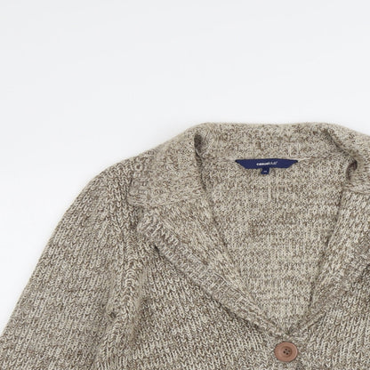 Womens UK Size 14 Casual Club Beige Cardigan Jumper