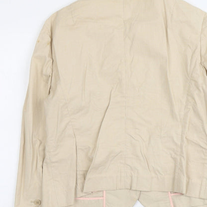 Gap Womens Beige Striped Cotton Jacket Blazer Size S