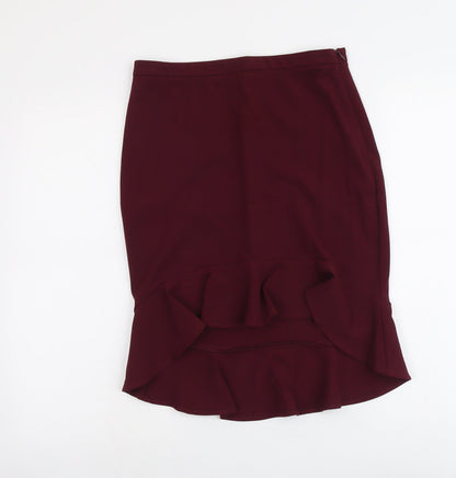 FOREVER 21 Womens Purple Polyester Trumpet Skirt Size M Zip