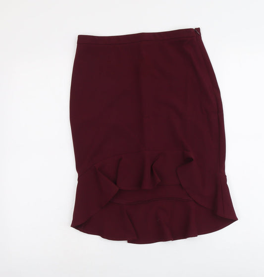 FOREVER 21 Womens Purple Polyester Trumpet Skirt Size M Zip