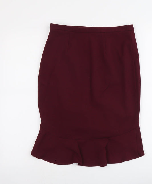 FOREVER 21 Womens Purple Polyester Trumpet Skirt Size M Zip