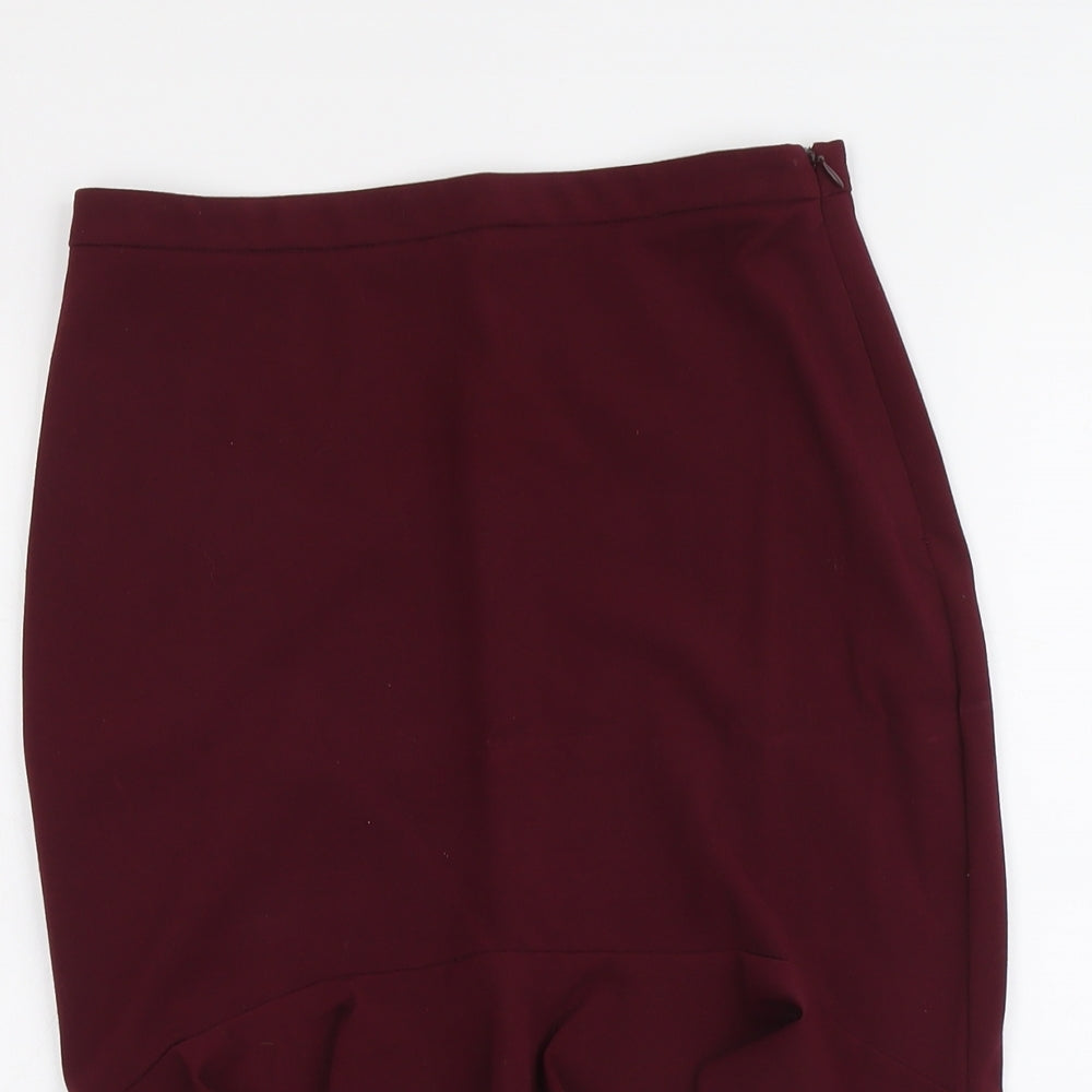 FOREVER 21 Womens Purple Polyester Trumpet Skirt Size M Zip