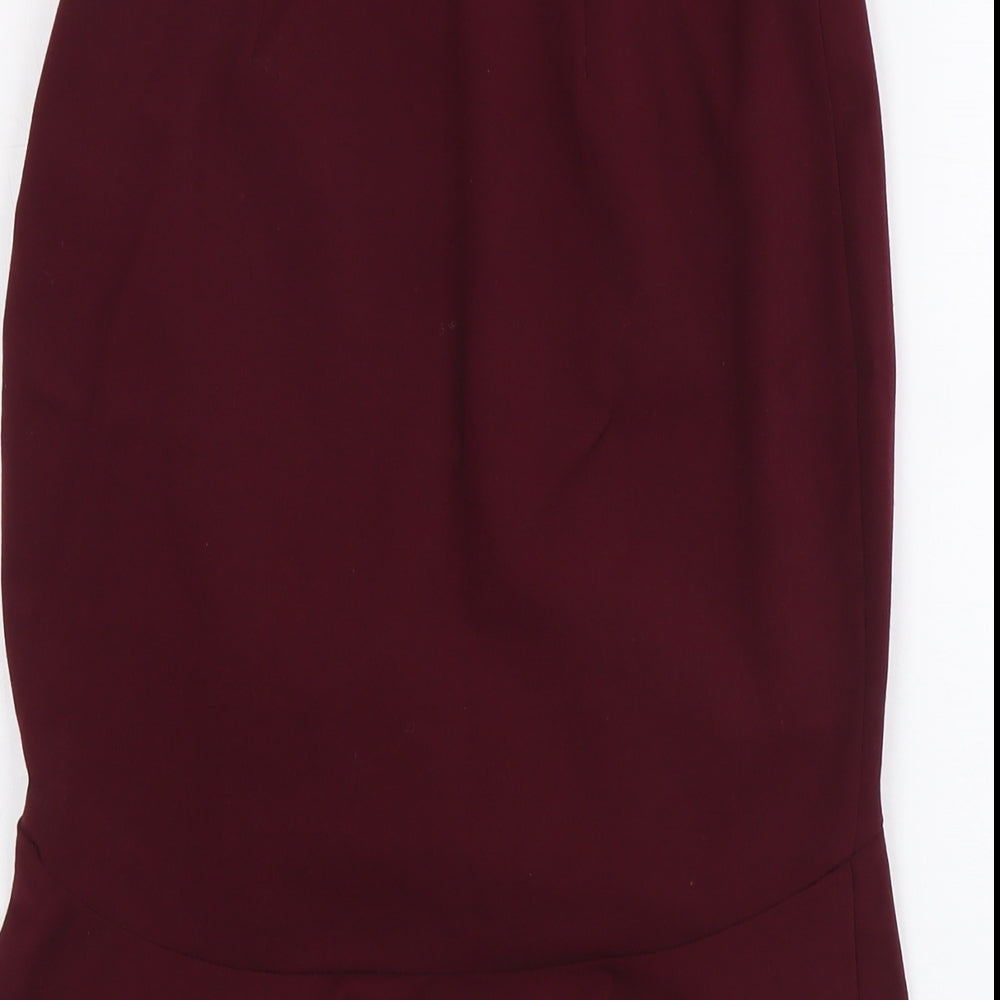 FOREVER 21 Womens Purple Polyester Trumpet Skirt Size M Zip