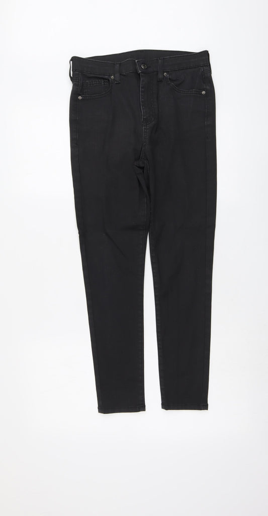 Topshop Womens Black Polyester Skinny Jeans Size 28 in L26 in Regular Button