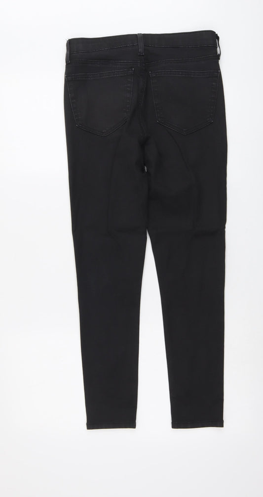 Topshop Womens Black Polyester Skinny Jeans Size 28 in L26 in Regular Button