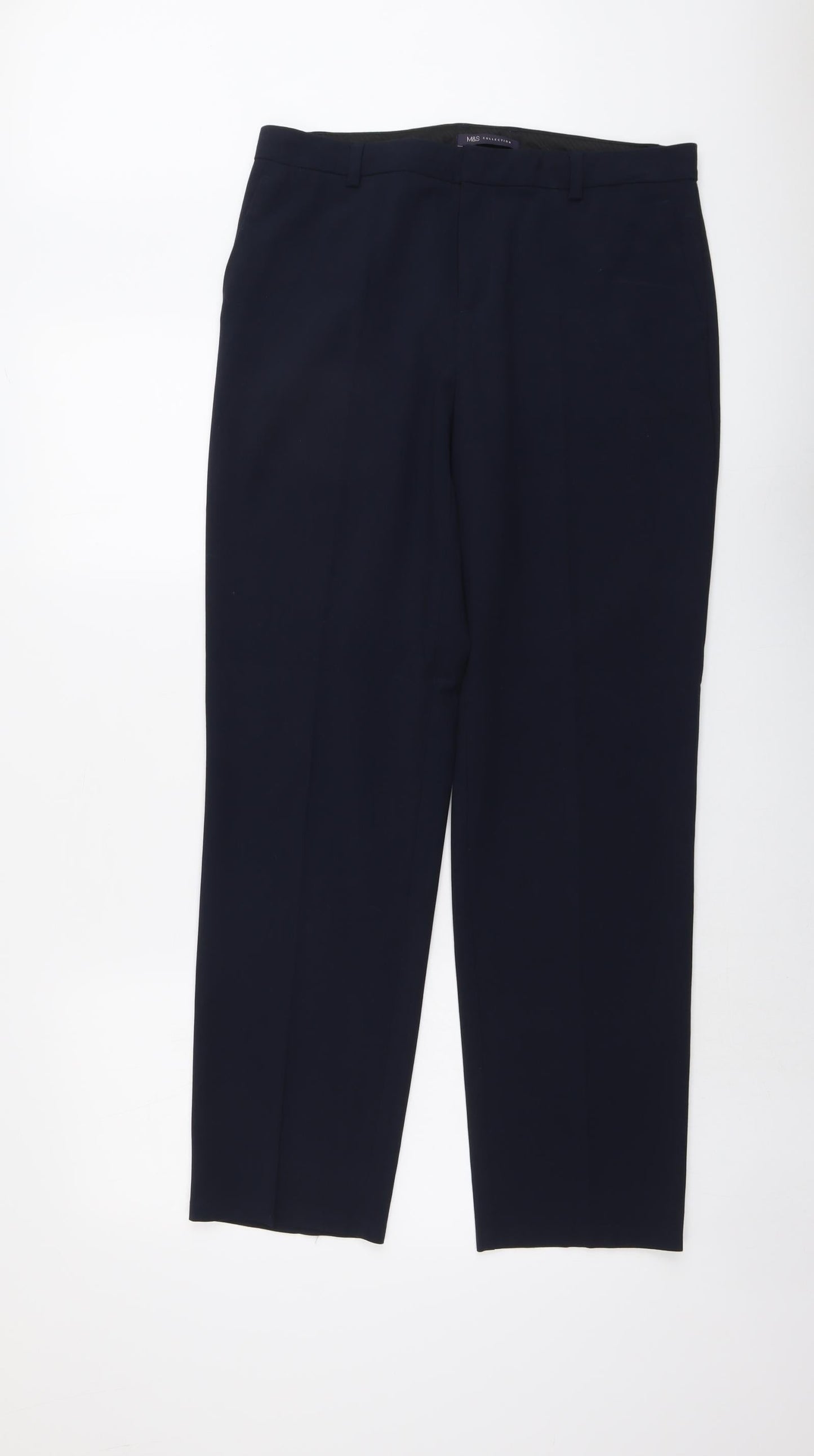 Womens UK Size 12 Marks and Spencer Regular Fit  Blue Trousers