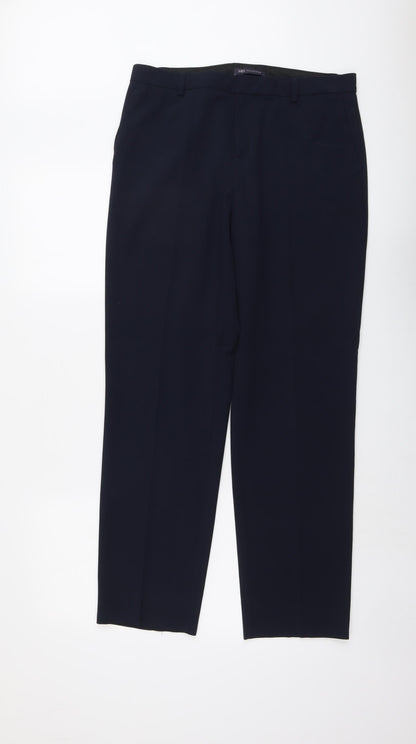 Womens UK Size 12 Marks and Spencer Regular Fit  Blue Trousers