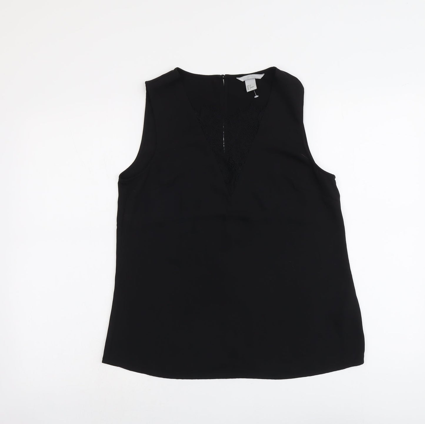 Womens UK Size 8 H&M Black Basic Tank
