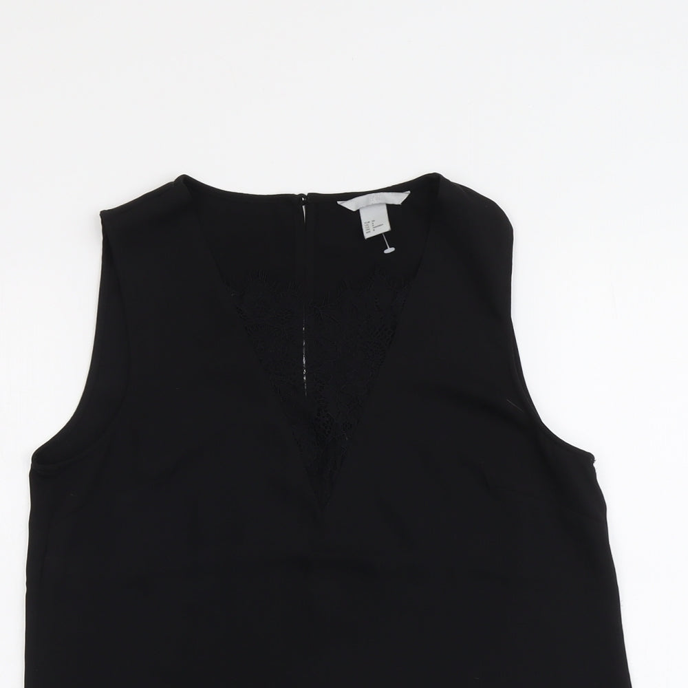 Womens UK Size 8 H&M Black Basic Tank