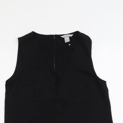 Womens UK Size 8 H&M Black Basic Tank