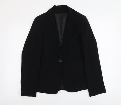 New Look Womens Black Polyester Jacket Suit Jacket Size 10