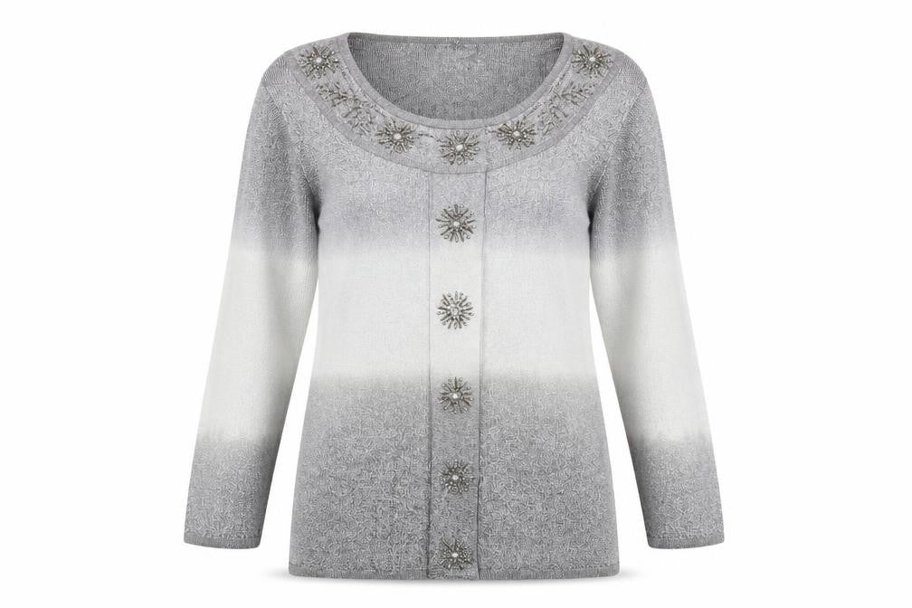 Womens UK Size 8 Sky Designs Silver Pullover Jumper