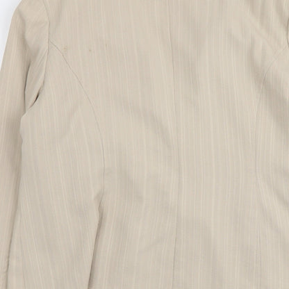 Bonmarché Womens Beige Striped Polyester Jacket Blazer Size 20
