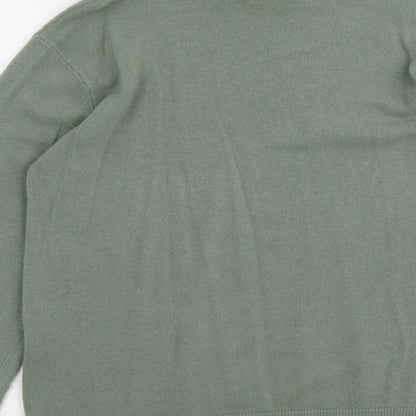 Bonmarché Womens Green Round Neck Acrylic Pullover Jumper Size L