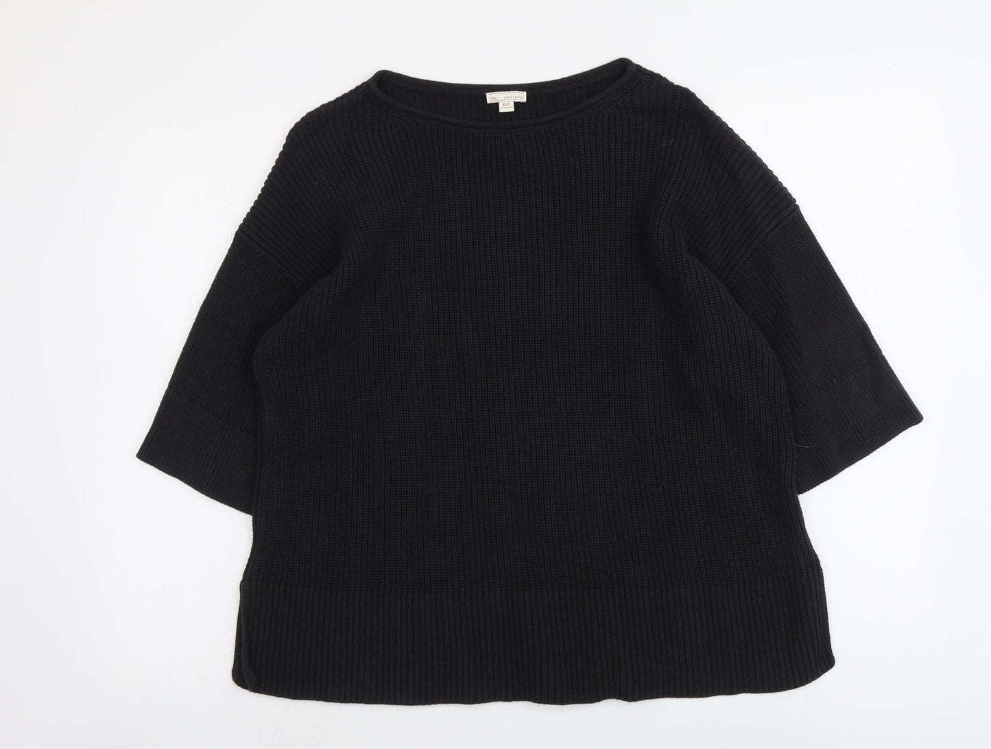 Gap Womens Black Round Neck Cotton Pullover Jumper Size XS