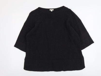 Gap Womens Black Round Neck Cotton Pullover Jumper Size XS