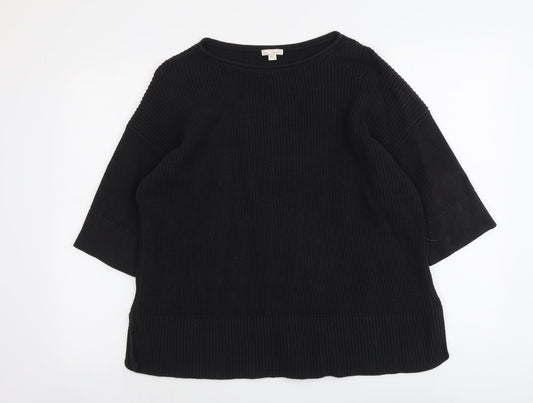 Gap Womens Black Round Neck Cotton Pullover Jumper Size XS